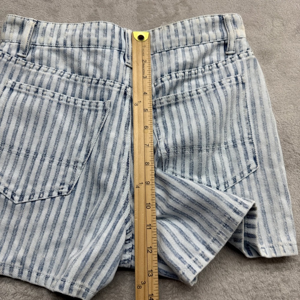 Faherty Herringbone Striped Shorts Womens 26 Blue Indigo High Rise Beachy Preppy - Picture 8 of 10